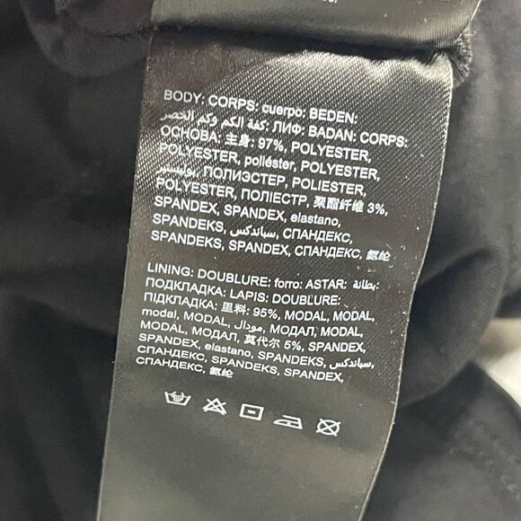 Bebe Dress Medium Black Multicolor Floral Grid Fit & Flare Sleeveless Party - Picture 12 of 15